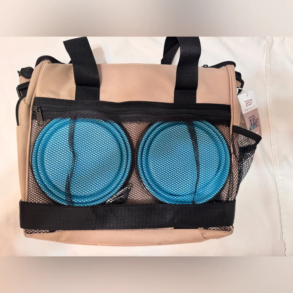 PETSFIT Pet Travel Pack for Dogs or Cats, in the colors, khaki, black and blue